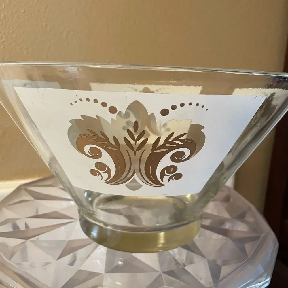 Anchor Hocking Fleur De Lis Bowl Large Vintage